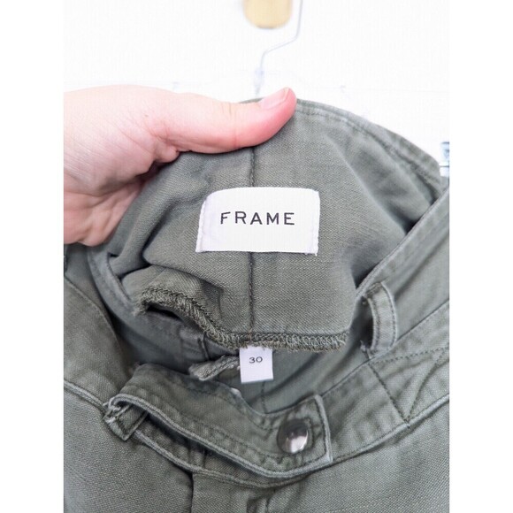 Frame Green Pants Womens Size 30 High Rise Cropped Trousers - Picture 9 of 14